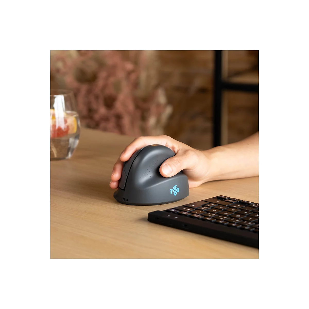 R-Go Vertikale Maus HE Basic - Vertikale Maus - ergonomisch - Für Rechtshänder - optisch - 3 Tasten