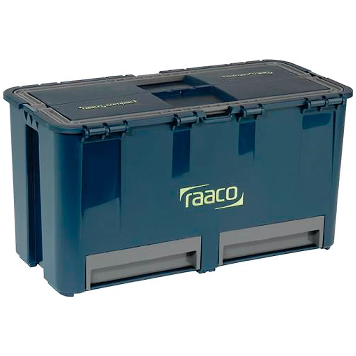 Raaco Werkzeugkoffer Compact 27, 6 Einsteckfächer, B 474 x T 239 x H 250 mm, Polypropylen, blau