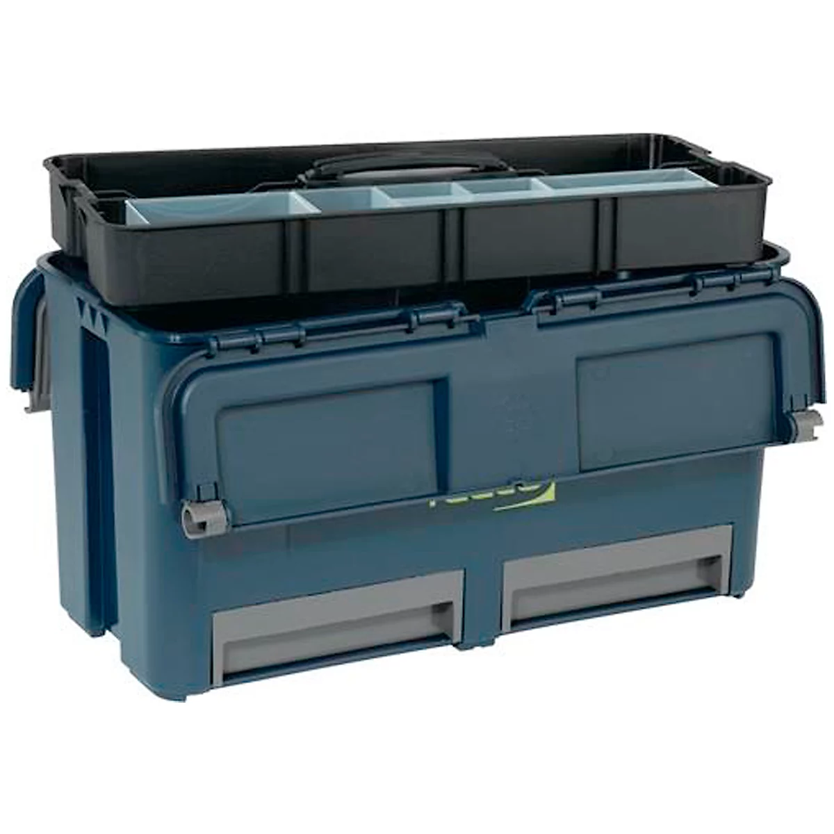 Raaco Werkzeugkoffer Compact 27, 6 Einsteckfächer, B 474 x T 239 x H 250 mm, Polypropylen, blau