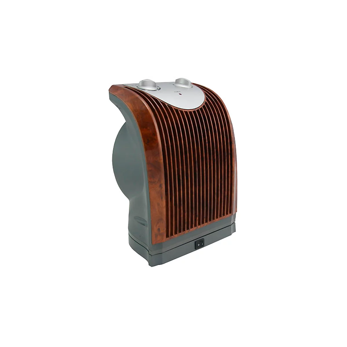 Radiateur soufflant céramique WOODY 2, 1000/2000 W, 2 niveaux de chauffage &amp; 1 niveau de ventilation, oscillant, thermostat, L 210 x P 300 x H 150 mm, design bois