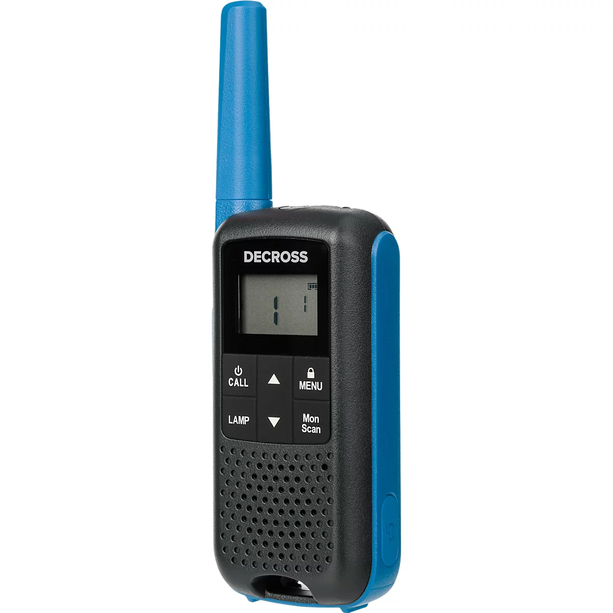 Radio DECROSS DC63, Twin EU, tot 8 km, geïntegreerde zaklamp, 16 kanalen, blauw