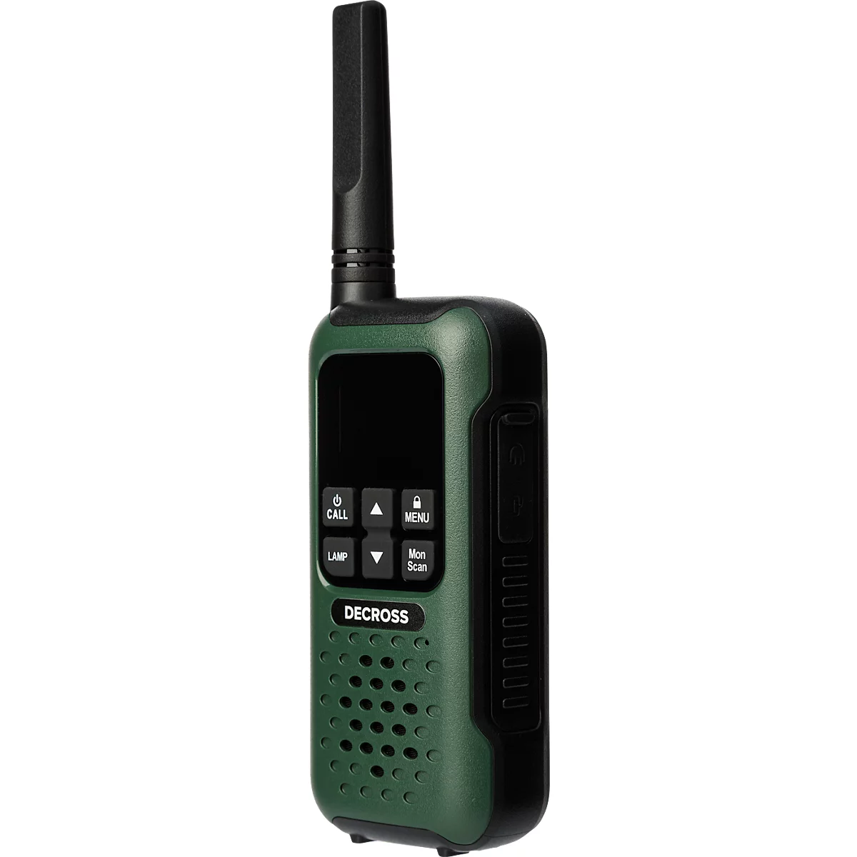 Radio DECROSS DC93, Twin EU, 16 kanalen, tot 10 km, geïntegreerde zaklamp, IP67, donkergroen