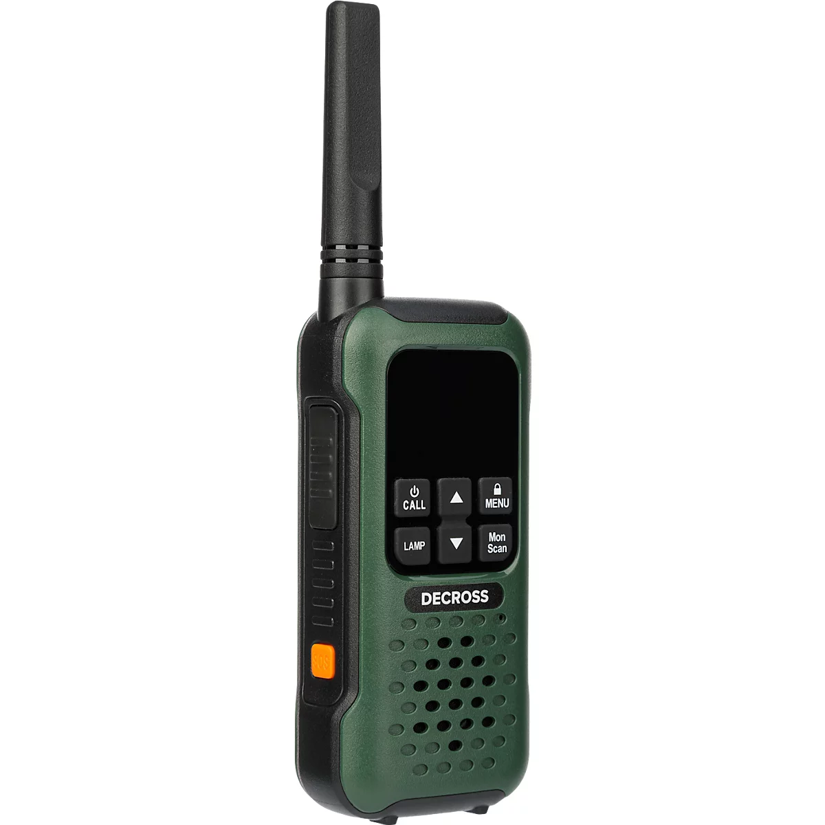 Radio DECROSS DC93, Twin EU, 16 kanalen, tot 10 km, geïntegreerde zaklamp, IP67, donkergroen