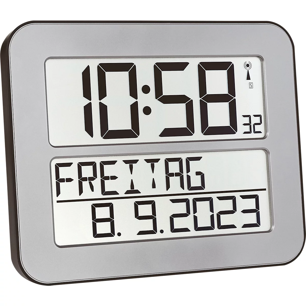 Radiografische klok Time Line MAX, zilver/zwart
