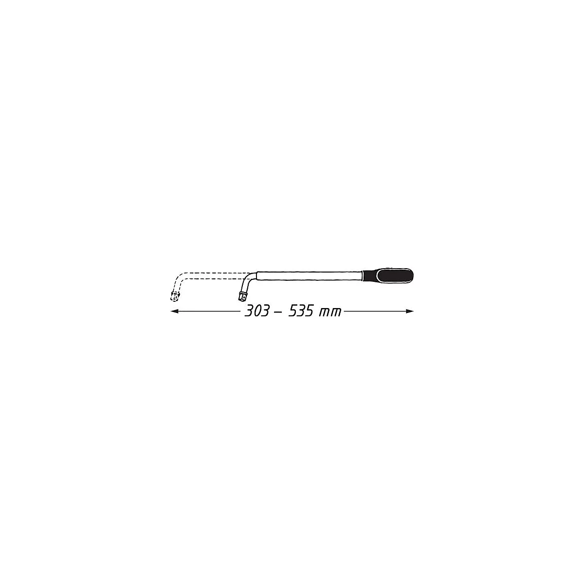 Radmutternschlüssel 12,5 mm(1/2 Zoll) L.min.303mm L.max.535mm
