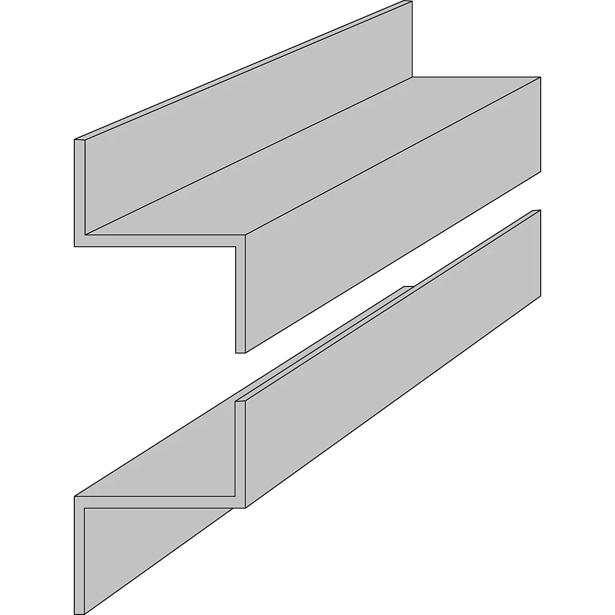 Rails professionnels en Z, 1000 mm de long, pour tableaux ORGATEX