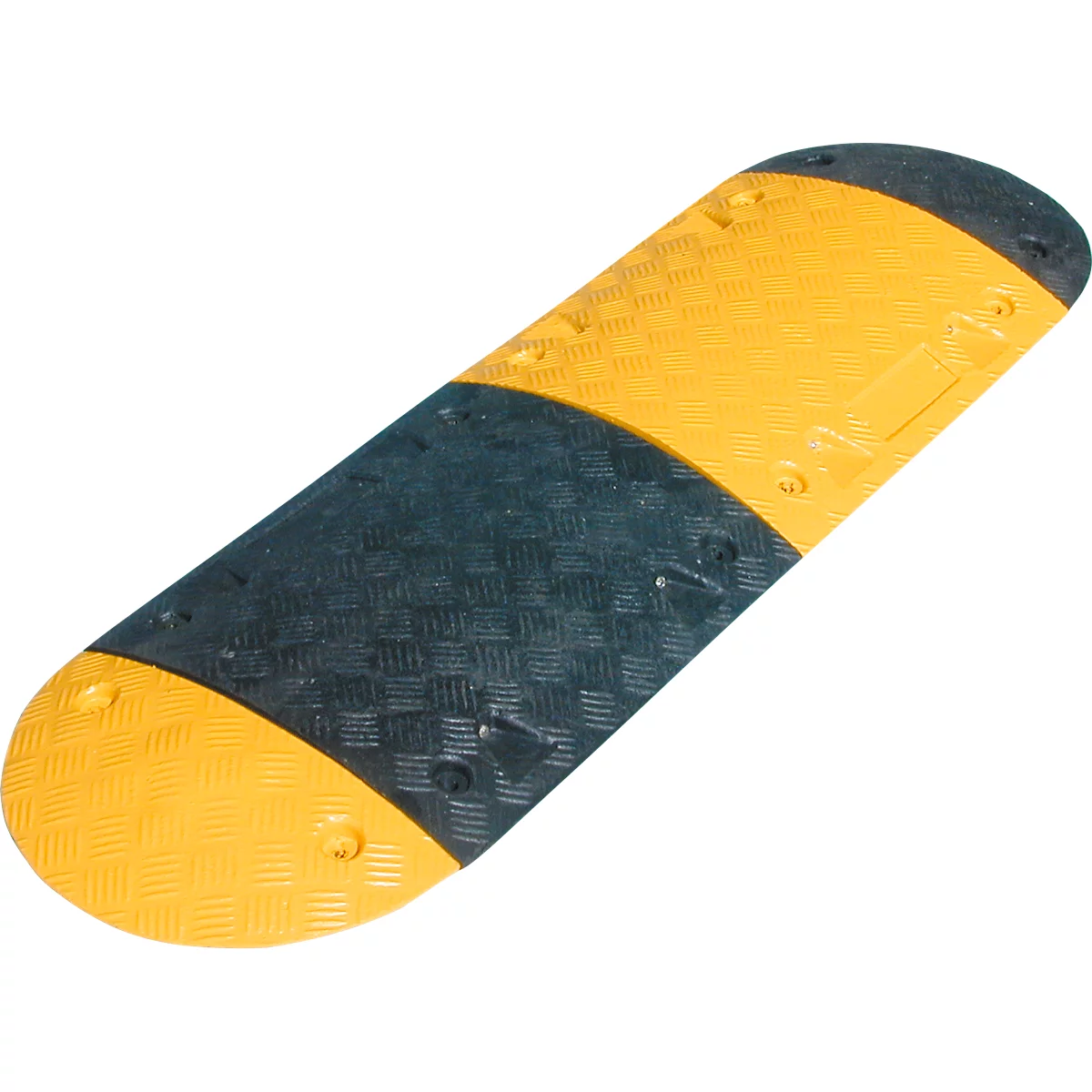 Ralentisseur, embout, &lt;30 km/h, avec 2 réflecteurs en verre, L 430 x l 215 x H 30 mm, PVC &amp; PE, jaune