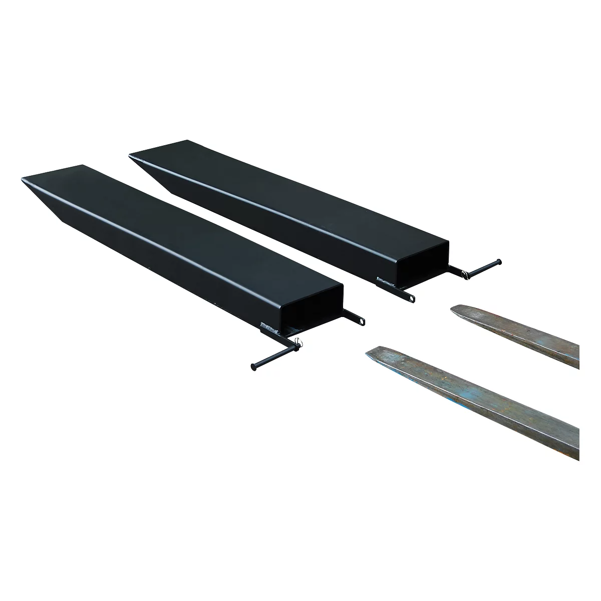 Rallonge de fourche pour machines de manutention, version ouverte, L 1600 x l. 150 x 70 mm, noir