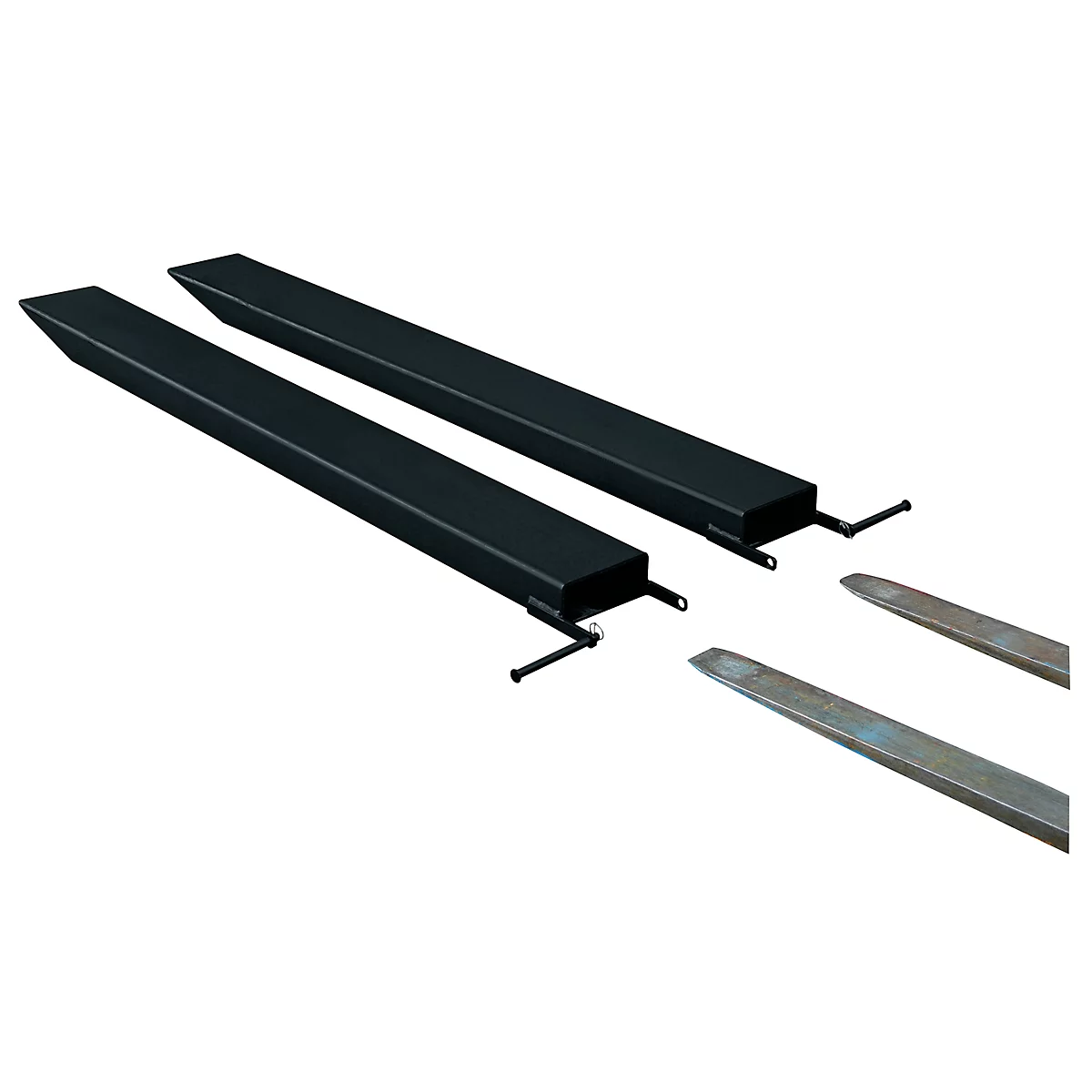 Rallonge de fourche pour machines de manutention, version ouverte, L 2000 x l. 120 x 50 mm, noir