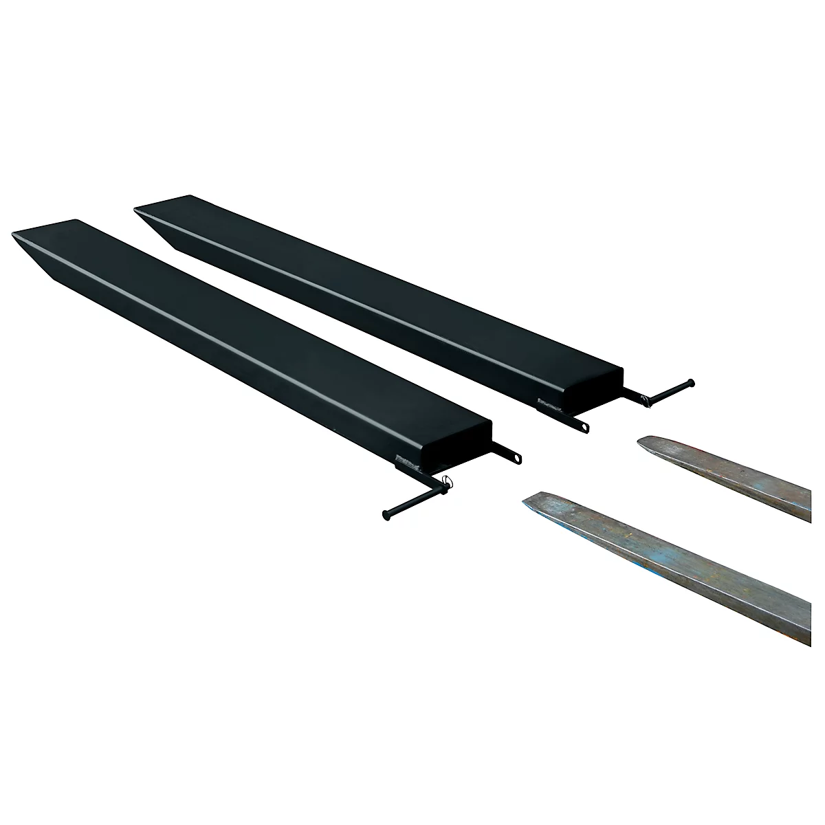 Rallonge de fourche pour machines de manutention, version ouverte, L 2000 x l. 125 x 50 mm, noir