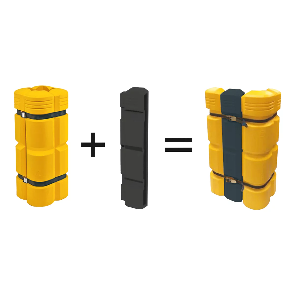 Rallonge pour protection des colonnes en plastique, 200 mm, polyéthylène, l. 200 x H 1100 mm