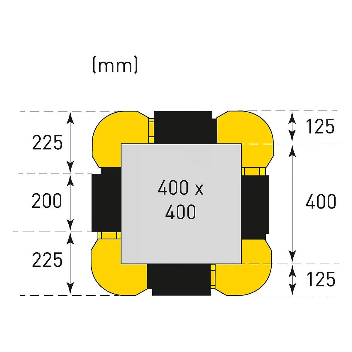 Rallonge pour protection des colonnes en plastique, 200 mm, polyéthylène, l. 200 x H 1100 mm