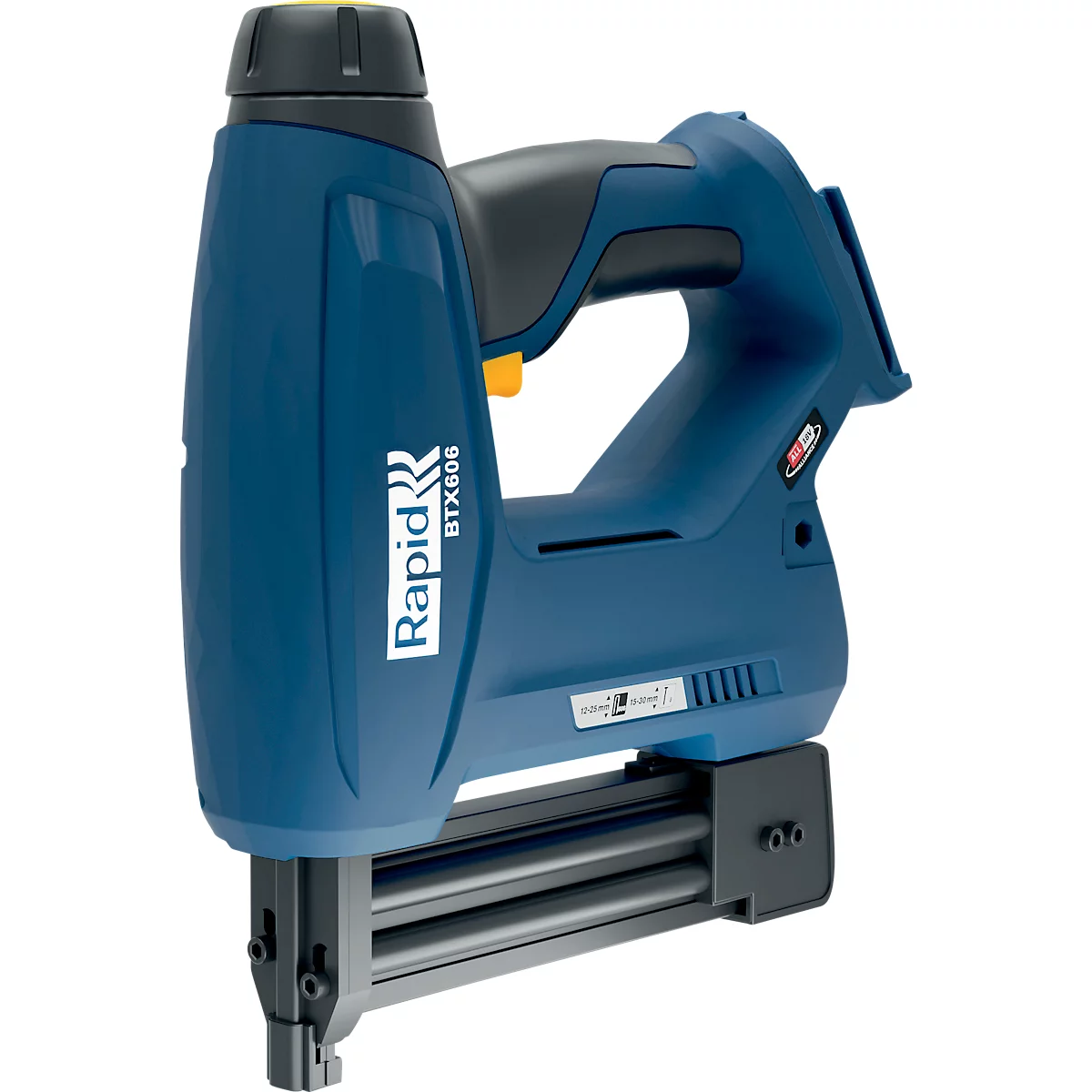 Rapid BTX606 snoerloze tacker, LCD-display, LED-werklamp vooraan, 6-traps aandrijfkracht, zonder oplaadbare batterij
