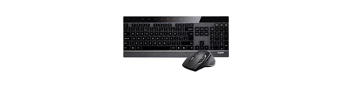 Rapoo 8900P - Tastatur-und-Maus-Set - kabellos - 5 GHz - Schwarz