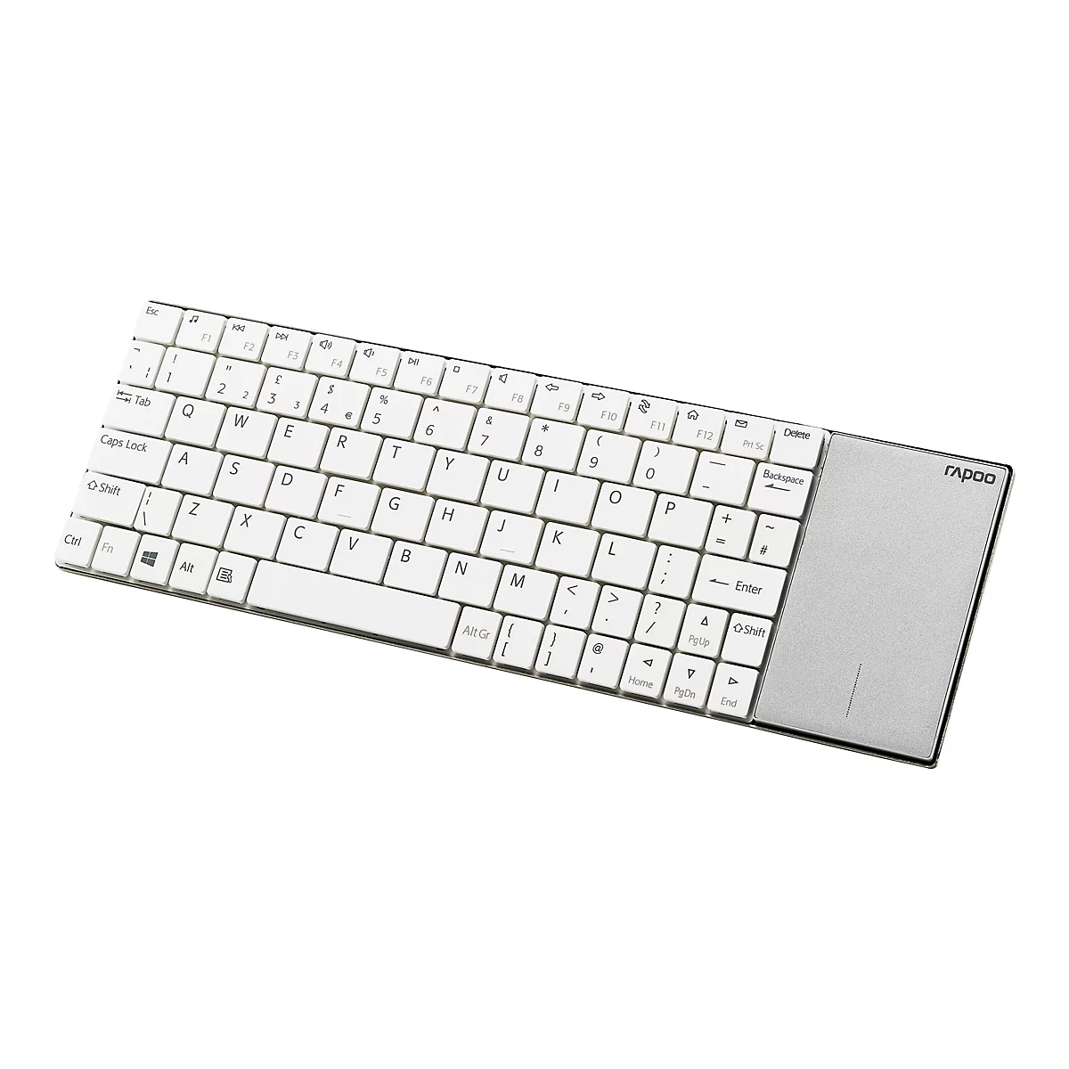 Rapoo E2710 - Tastatur - mit Touchpad - kabellos - 2.4 GHz - weiß
