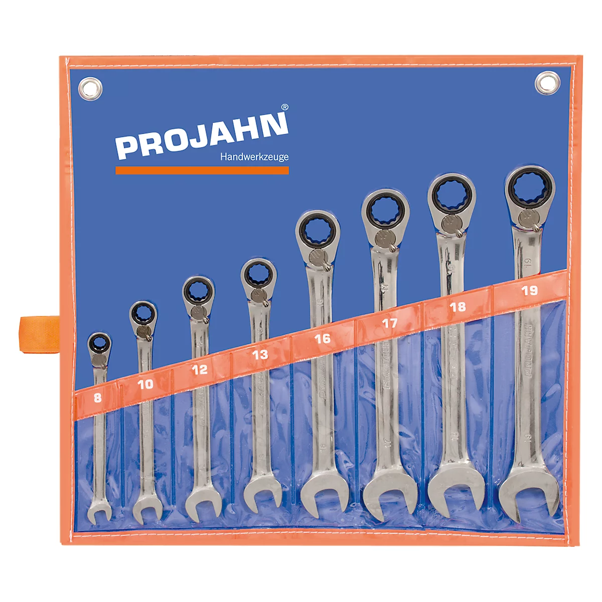 Ratelsleutel-set GearTech, 9 afmetingen, metrisch, omschakelbaar