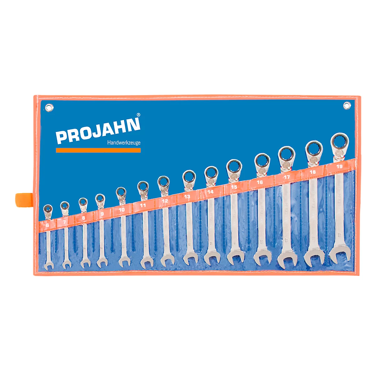 Ratschenschlüssel Projahn GearTech, 14-tlg, für 6-19 mm, umschaltbar, metrisch, 72 Zähne