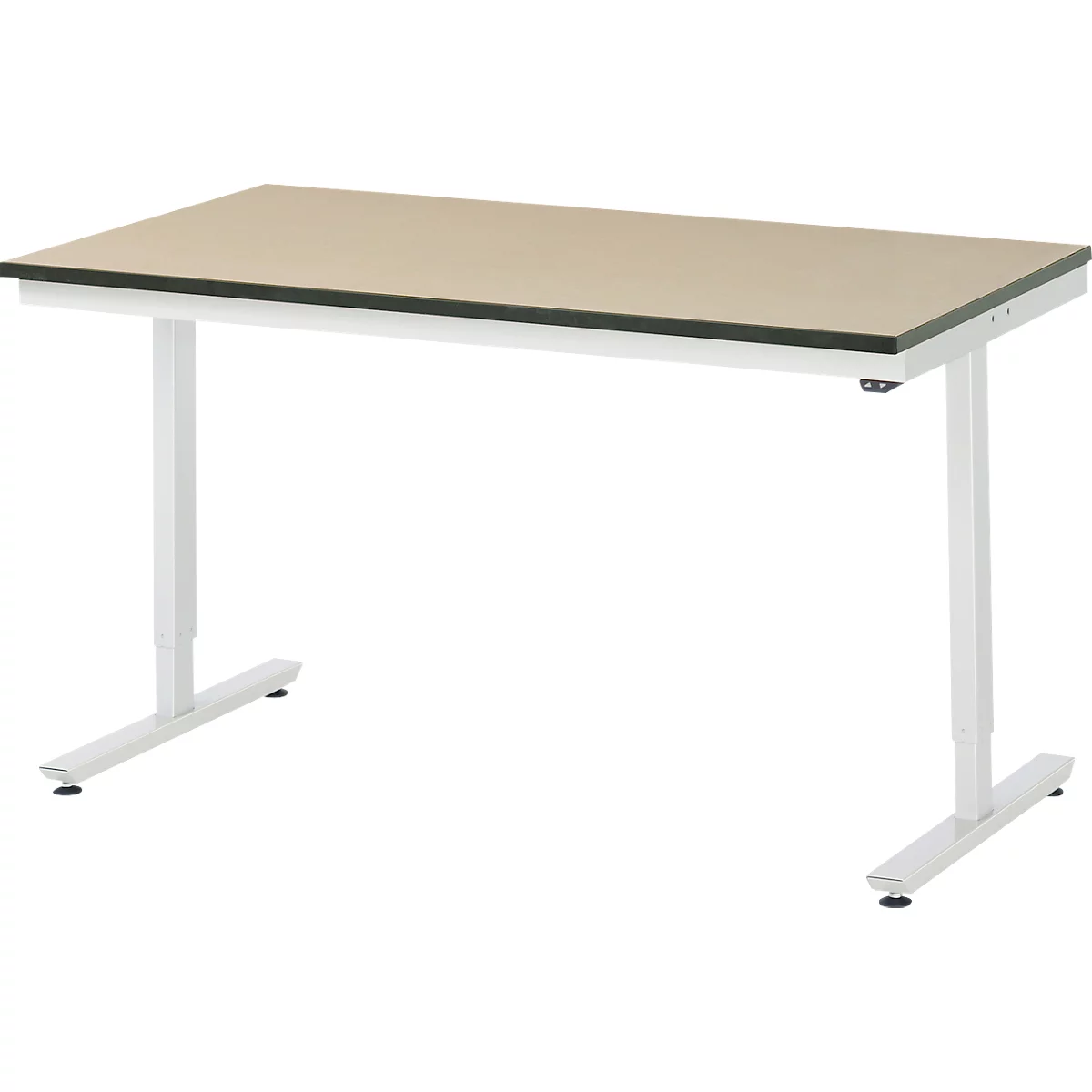 Rau Adlatus werktafel, elektrisch in hoogte verstelbaar, 22 mm MDF blad, tot 150 kg, B 1500 x D 800 x H 720-1120 mm, bruin/lichtgrijs