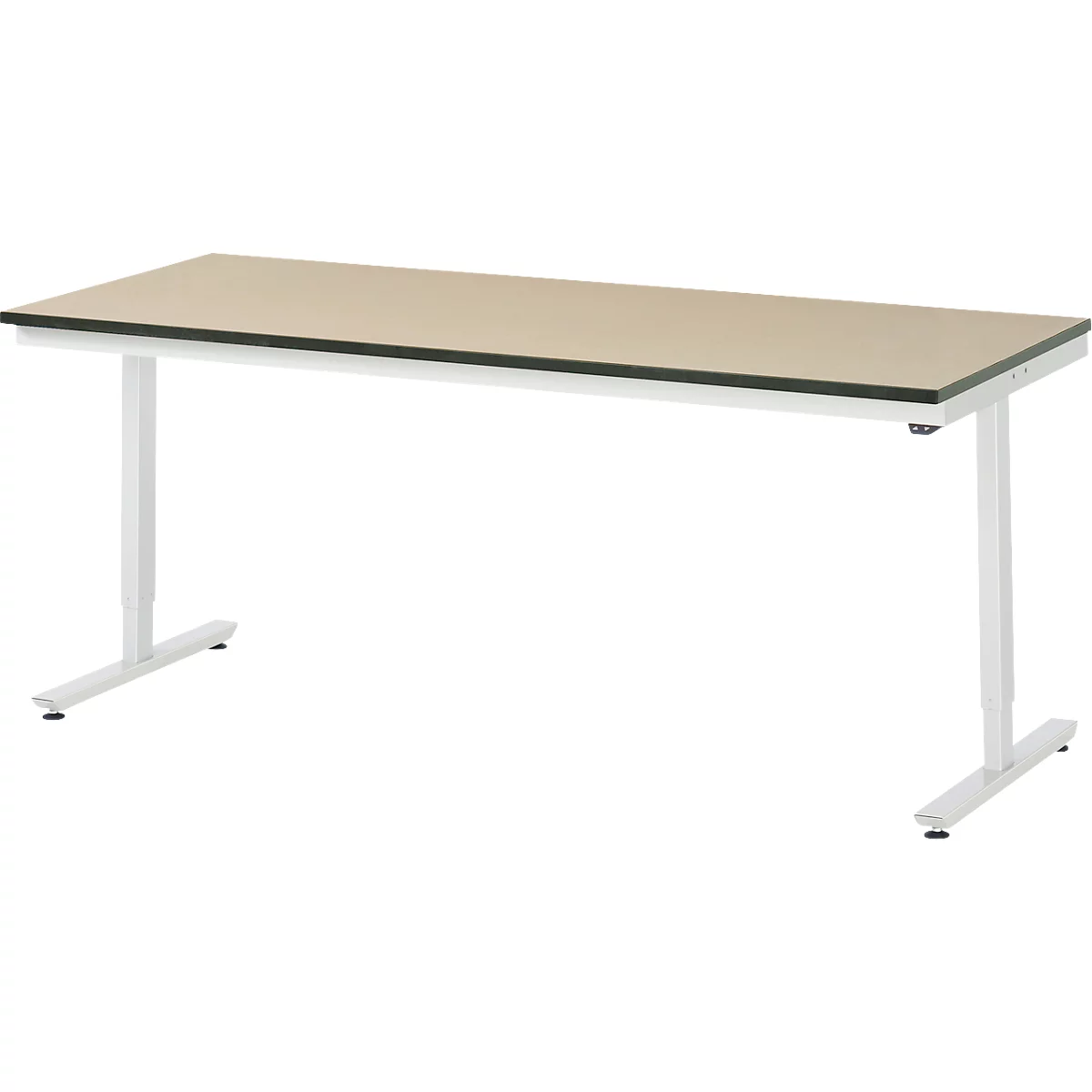 Rau Adlatus werktafel, elektrisch in hoogte verstelbaar, 22 mm MDF blad, tot 150 kg, B 2000 x D 800 x H 720-1120 mm, bruin/lichtgrijs