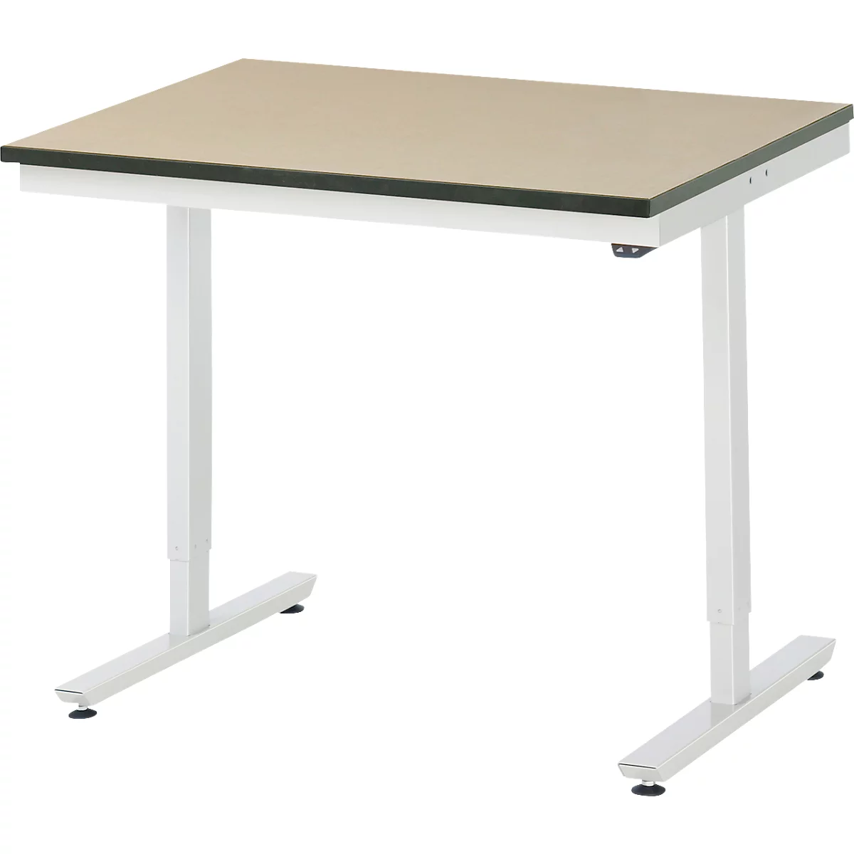 Rau Adlatus werktafel, elektrisch in hoogte verstelbaar, 22 mm MDF-plaat, tot 150 kg, B 1000 x D 800 x H 720-1120 mm, bruin/lichtgrijs