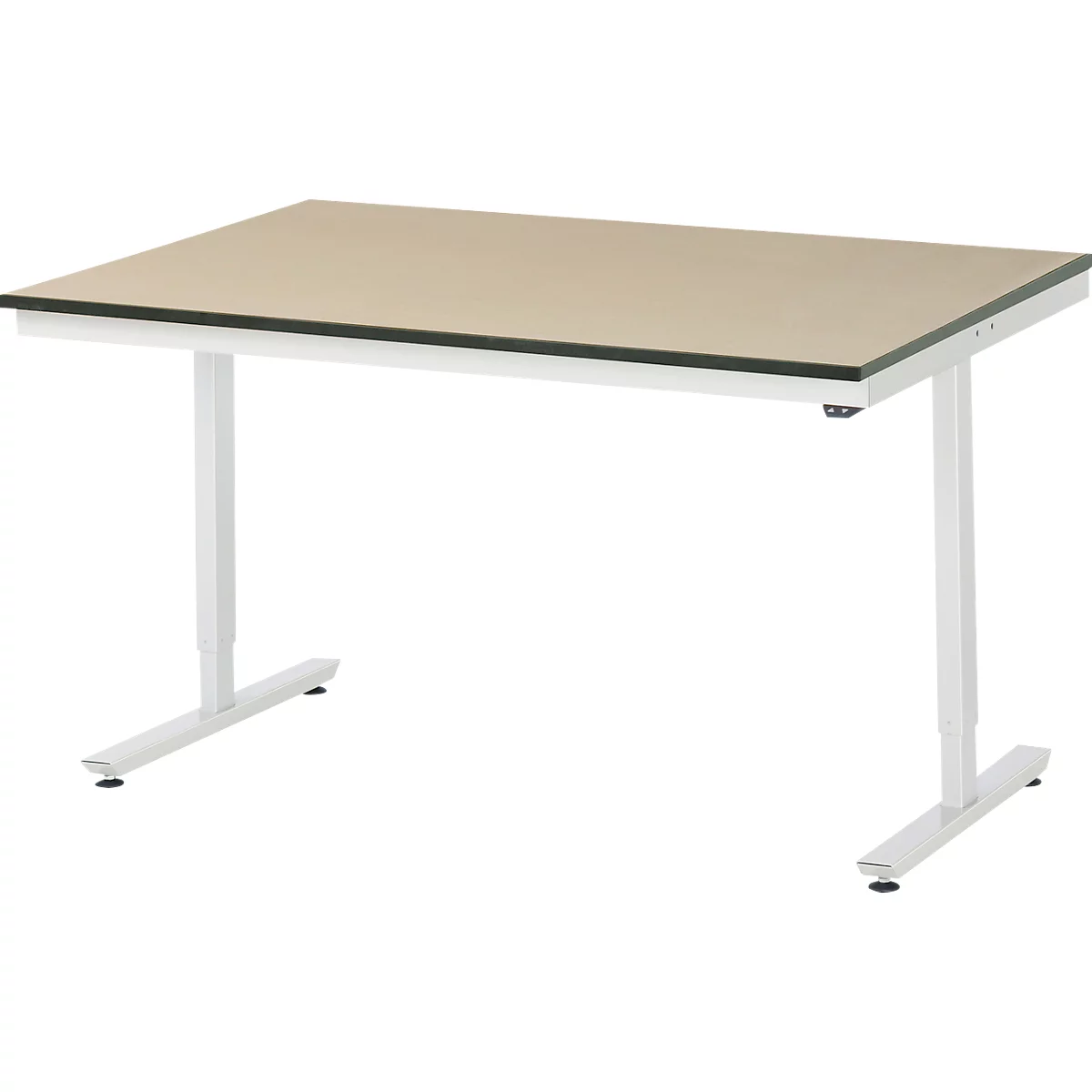 Rau Adlatus werktafel, elektrisch in hoogte verstelbaar, 22 mm MDF-plaat, tot 150 kg, B 1500 x D 1000 x H 720-1120 mm, bruin/lichtgrijs