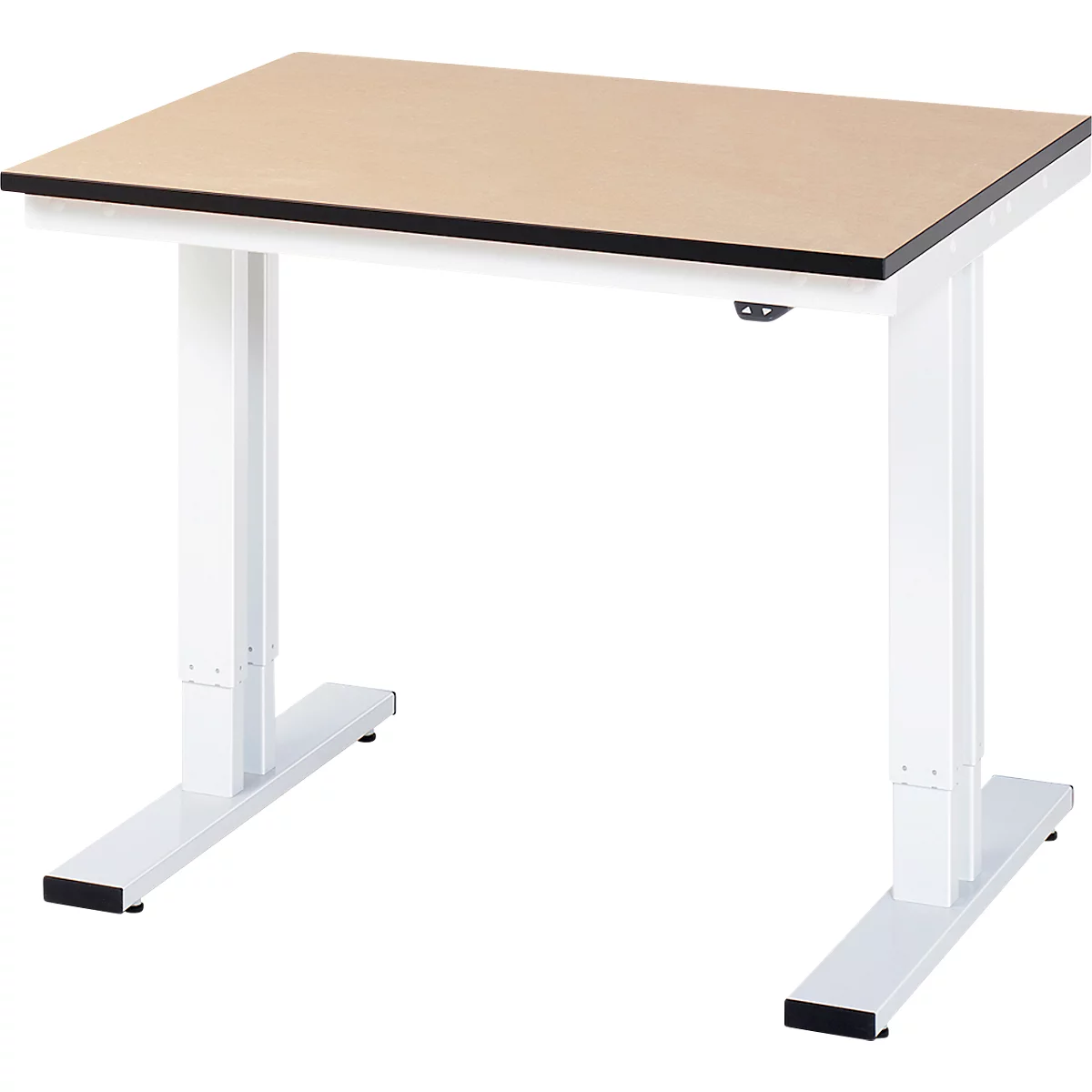 Rau Adlatus werktafel, elektrisch in hoogte verstelbaar, 22 mm MDF-plaat, tot 300 kg, B 1000 x D 800 x H 720-1120 mm, bruin/lichtgrijs