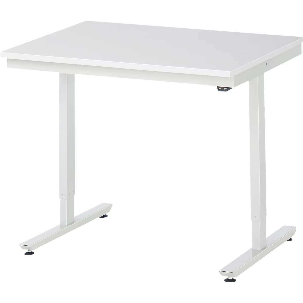 Rau Adlatus werktafel, elektrisch in hoogte verstelbaar, 22 mm spaanplaat met melamine bekleding, tot 150 kg, B 1000 x D 800 x H 720-1120 mm, lichtgrijs