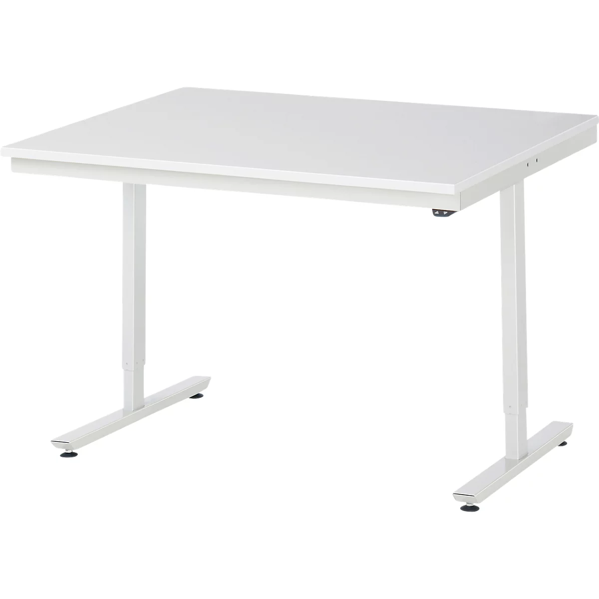 Rau Adlatus werktafel, elektrisch in hoogte verstelbaar, 22 mm spaanplaat met melamine bekleding, tot 150 kg, B 1250 x D 1000 x H 720-1120 mm, lichtgrijs