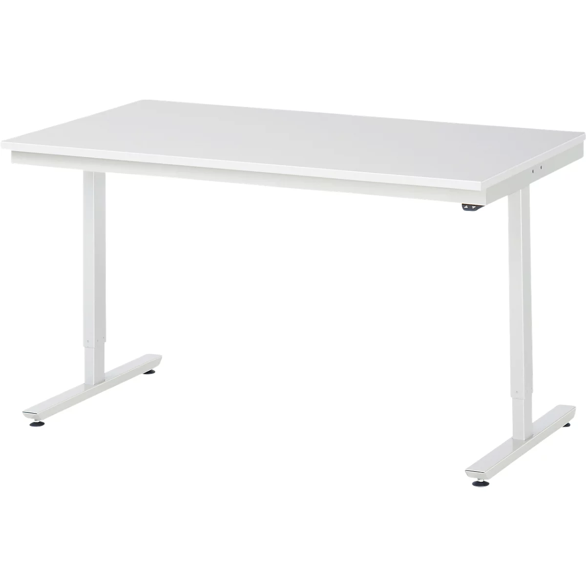 Rau Adlatus werktafel, elektrisch in hoogte verstelbaar, 22 mm spaanplaat met melamine bekleding, tot 150 kg, B 1500 x D 800 x H 720-1120 mm, lichtgrijs