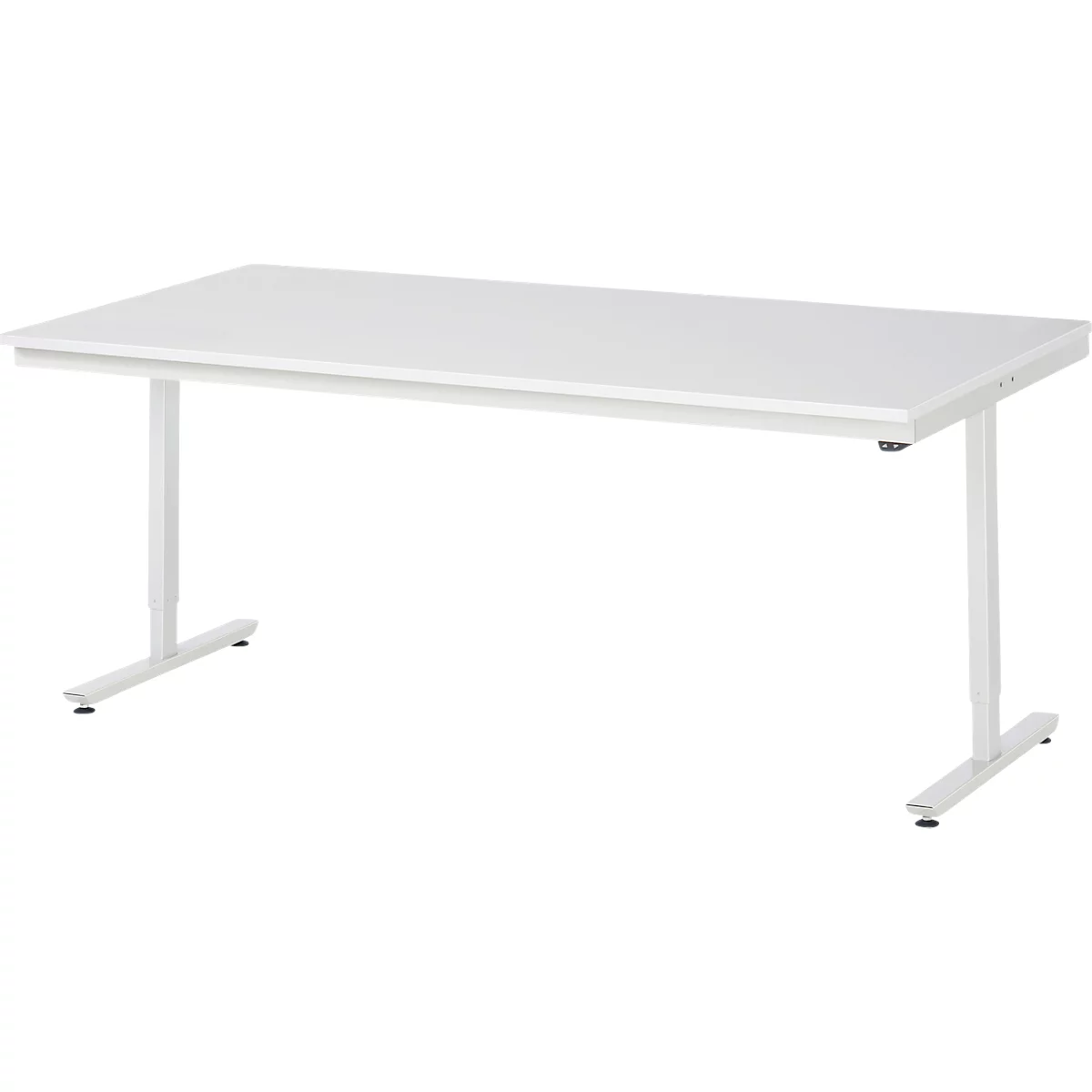 Rau Adlatus werktafel, elektrisch in hoogte verstelbaar, 22 mm spaanplaat met melamine bekleding, tot 150 kg, B 2000 x D 1000 x H 720-1120 mm, lichtgrijs