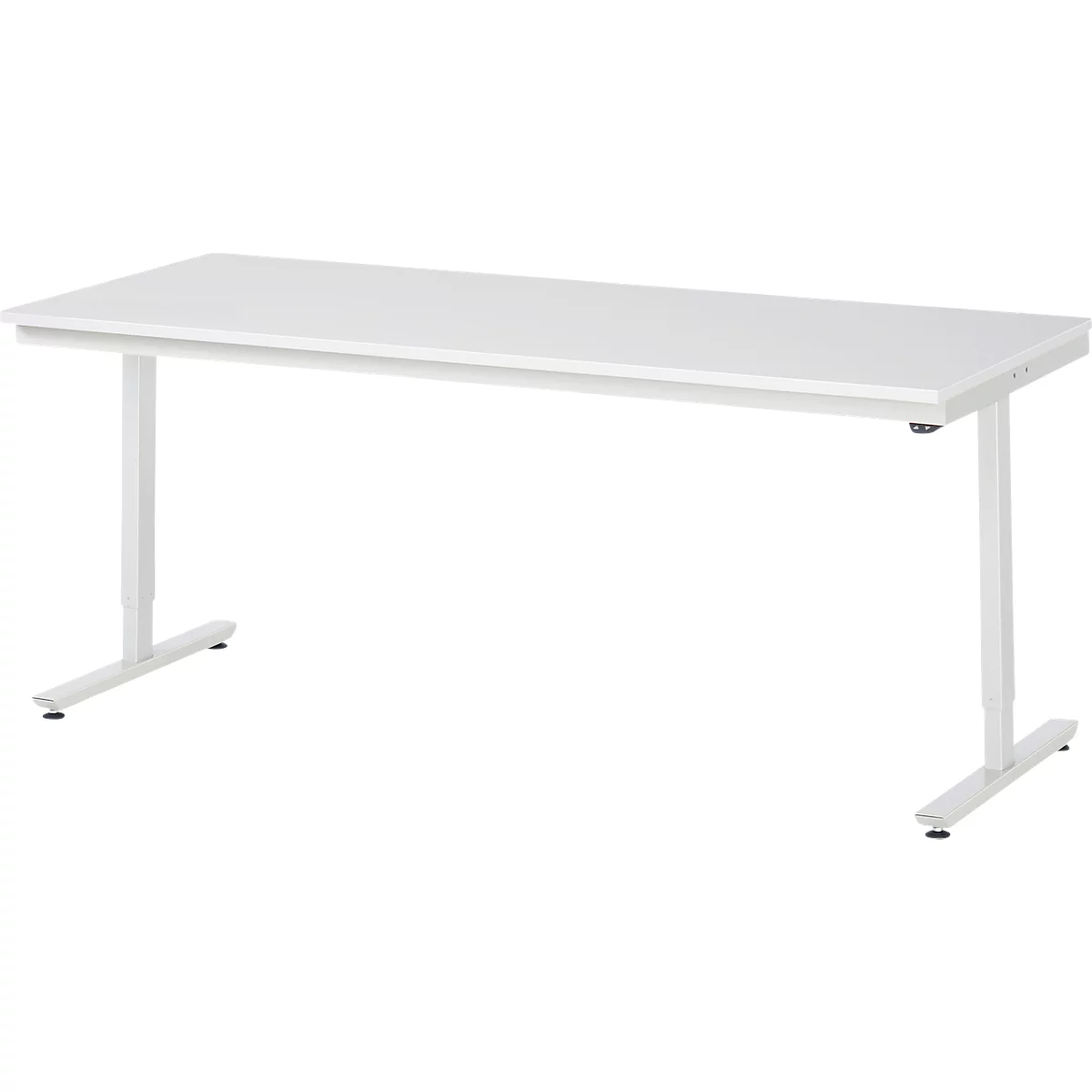 Rau Adlatus werktafel, elektrisch in hoogte verstelbaar, 22 mm spaanplaat met melamine bekleding, tot 150 kg, B 2000 x D 800 x H 720-1120 mm, lichtgrijs