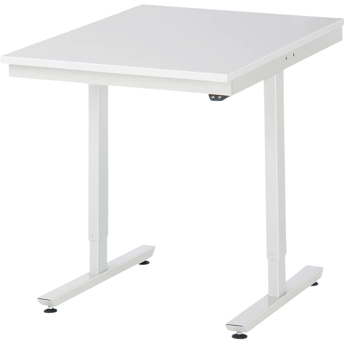 Rau Adlatus werktafel, elektrisch in hoogte verstelbaar, 22 mm spaanplaat met melamine bekleding, tot 150 kg, B 750 x D 1000 x H 720-1120 mm, lichtgrijs
