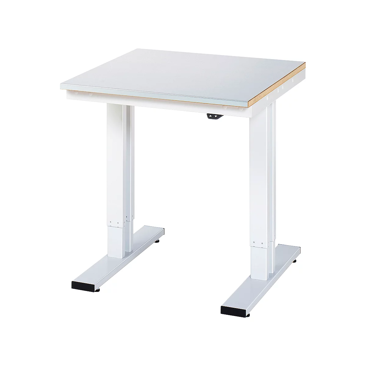 Rau Adlatus werktafel, elektrisch in hoogte verstelbaar, 25 mm MDF-plaat met plaatstalen bekleding, 300 kg, B 750 x D 800 x H 720-1120 mm, zilver/lichtgrijs