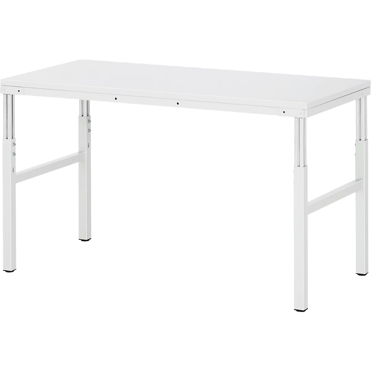 Rau ESD-onderbouwtafel E-serie, handmatig in hoogte verstelbaar, 28 mm spaanplaat met melamine coating, tot 450 kg, B 1000 x D 700 x H 650-1000 mm, lichtgrijs