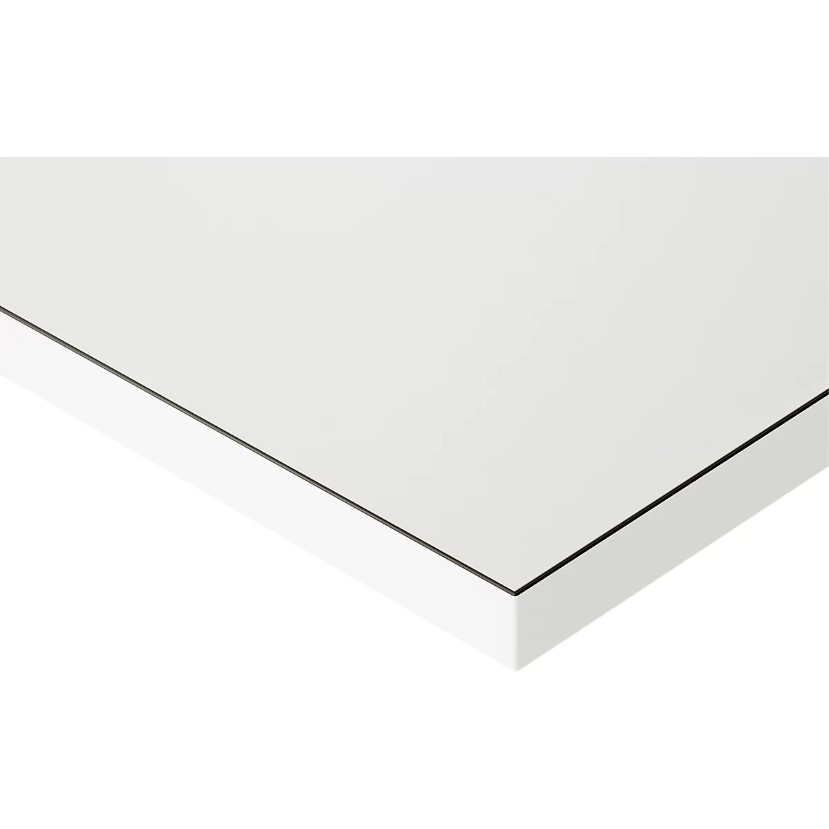 Rau ESD-werktafel Jerry, handmatig in hoogte verstelbaar, 28 mm spaanplaat met melamine coating, tot 300 kg, B 1250 x D 800 x H 800-850 mm, lichtgrijs