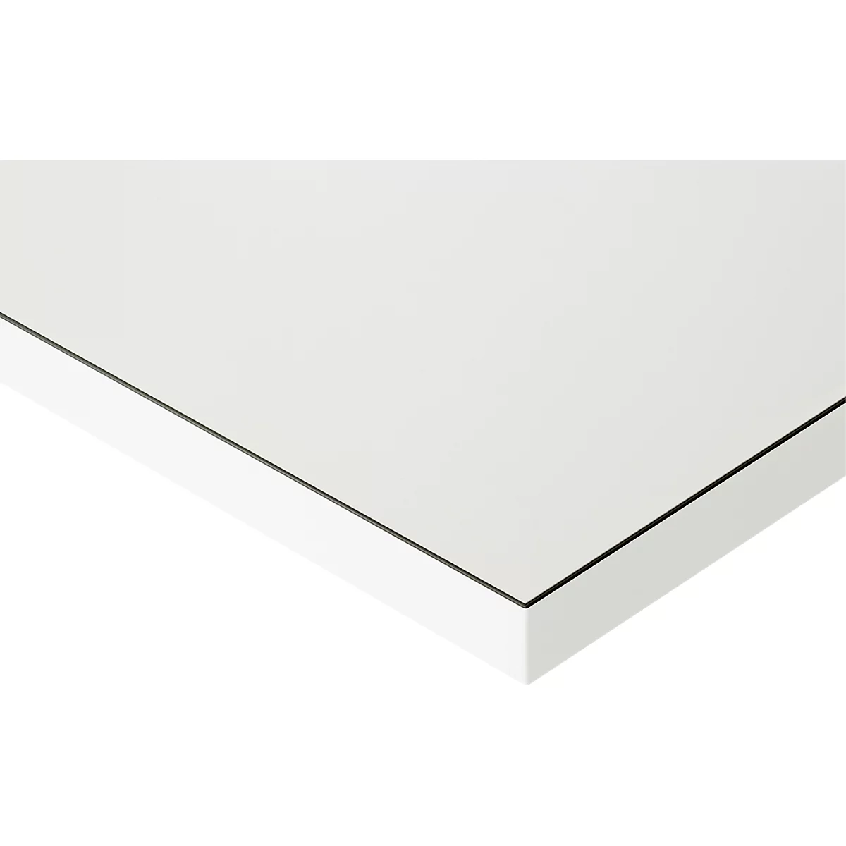 Rau ESD-werktafel Jerry, handmatig in hoogte verstelbaar, 28 mm spaanplaat met melamine coating, tot 300 kg, B 2000 x D 1000 x H 800-850 mm, lichtgrijs