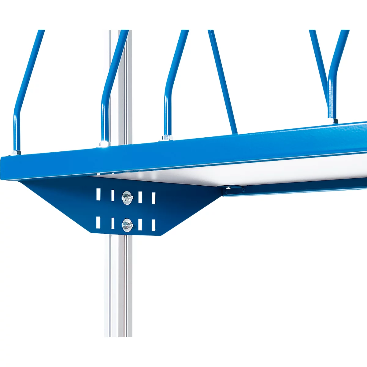 Rau kartonnen dozenmagazijn voor in hoogte verstelbare werkpleksystemen Series E, 4 insteekbeugels, B 1200 x D 600 x H 600 mm, lichtgrijs, tot 30 kg