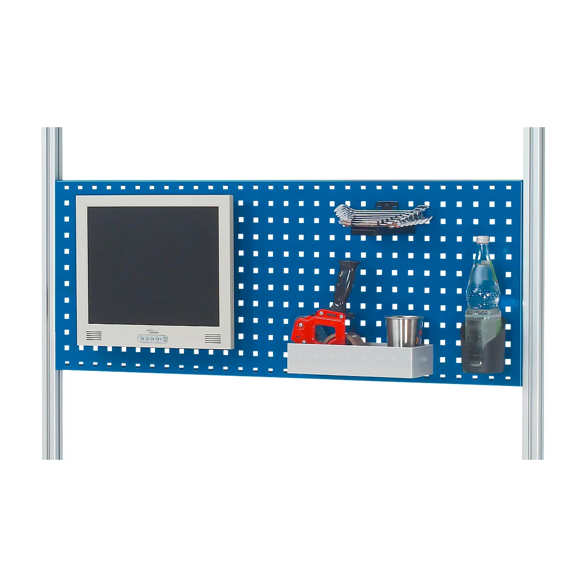 Rau Lochplatte für höhenverstellbare Arbeitsplatzsysteme Serie E, 4-Kant Systemlochung, B 1500 x T 40 x H 450 mm, bis 30 kg
