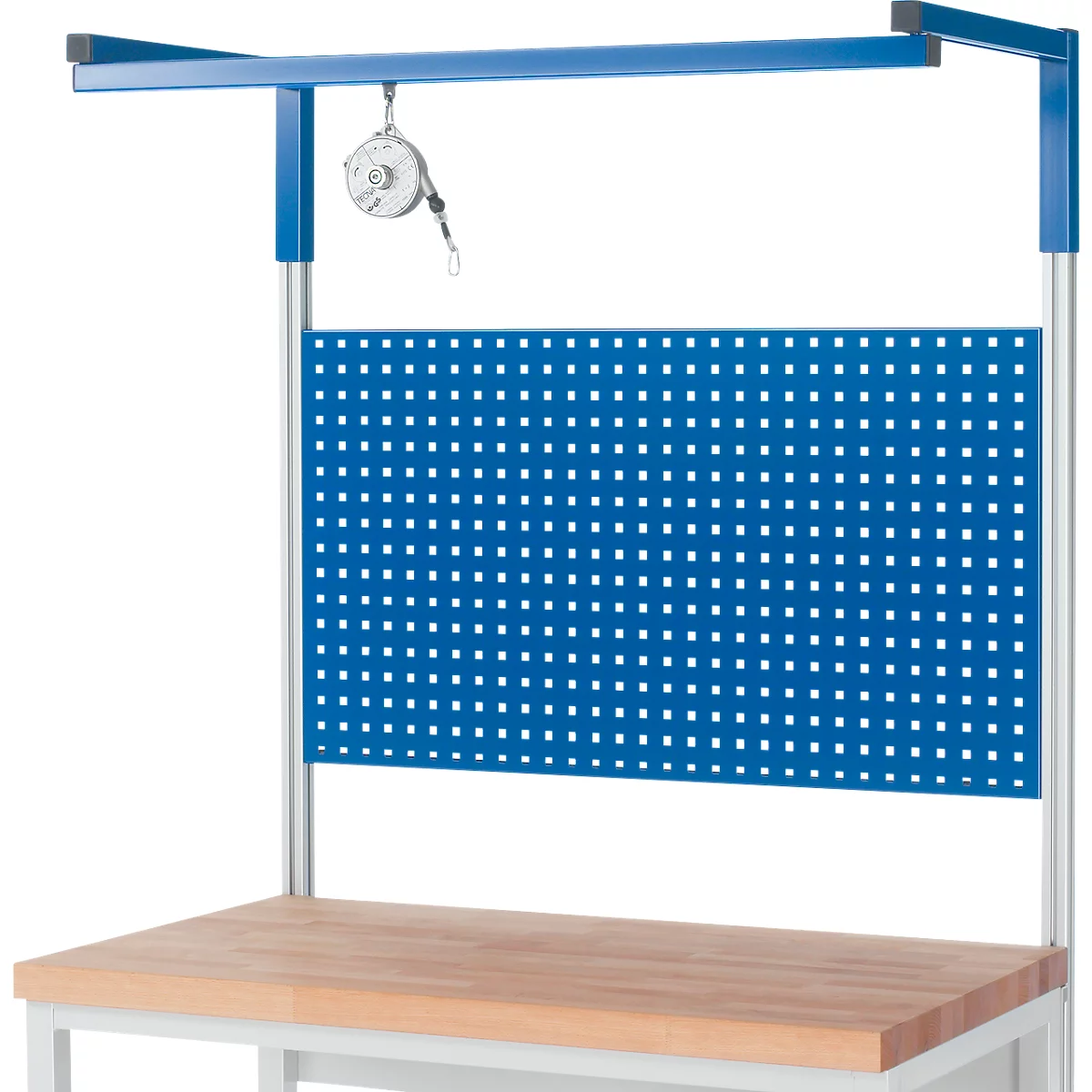 Rau loopwagen voor in hoogte verstelbare werkpleksystemen Series E, met verlichtingsstrip &amp; karabijnhaak, B 1500 x D 40 x H 40 mm, tot 30 kg
