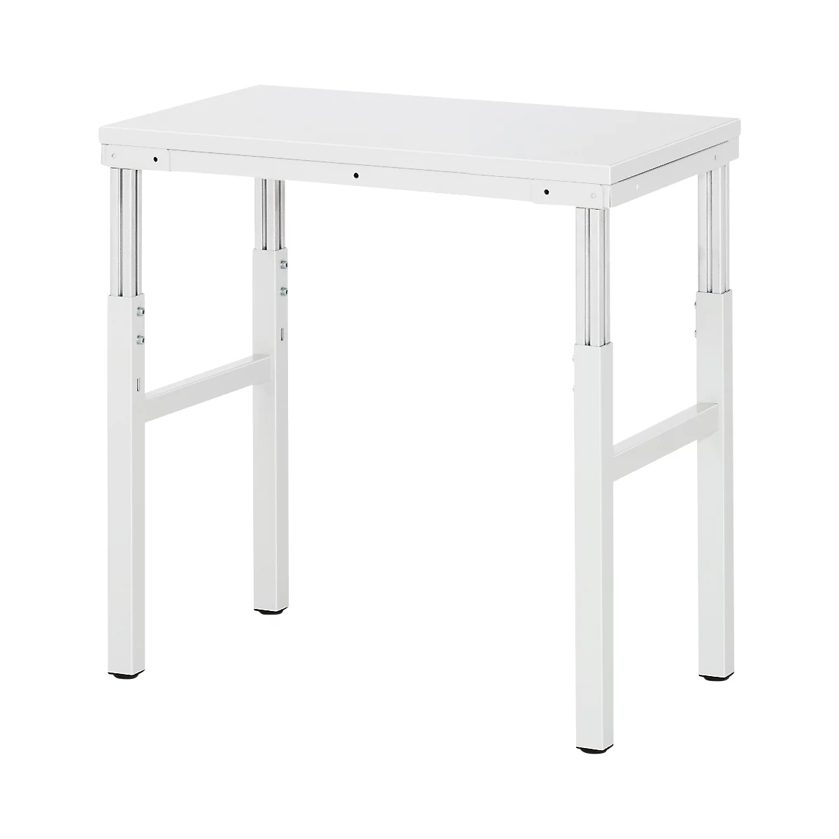 Rau onderstel Serie E, handmatig in hoogte verstelbaar, 22 mm spaanplaat met melamine coating, tot 450 kg, B 1000 x D 500 x H 650-1000 mm, lichtgrijs
