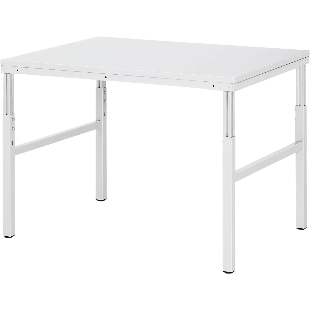 Rau onderstel Serie E, handmatig in hoogte verstelbaar, 22 mm spaanplaat met melamine coating, tot 450 kg, B 1000 x D 700 x H 650-1000 mm, lichtgrijs