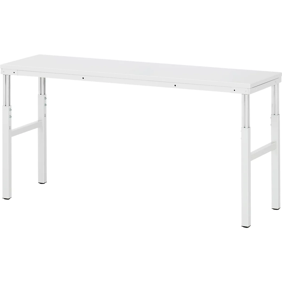 Rau onderstel Serie E, handmatig in hoogte verstelbaar, 22 mm spaanplaat met melamine coating, tot 450 kg, B 1200 x D 900 x H 650-1000 mm, lichtgrijs
