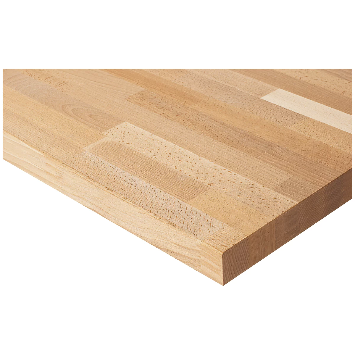 Rau Table de travail Adlatus, réglage électrique de la hauteur, plateau en bois massif huilé de 25 mm, jusqu'à 150 kg, L 2000 x P 800 x H 720-1120 mm, hêtre/gris clair