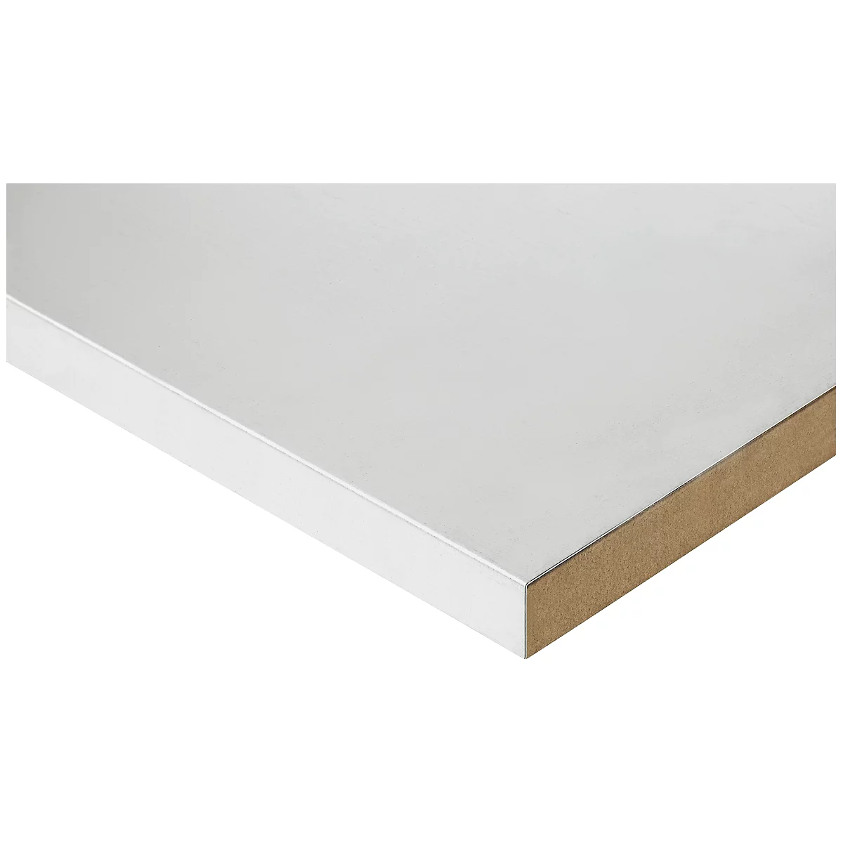 Rau Table de travail Tom, hauteur réglable manuellement, plateau MDF 25 mm avec revêtement en tôle d'acier, jusqu'à 500 kg, L 1250 x P 1000 x H 760-1080 mm, argent/gris clair