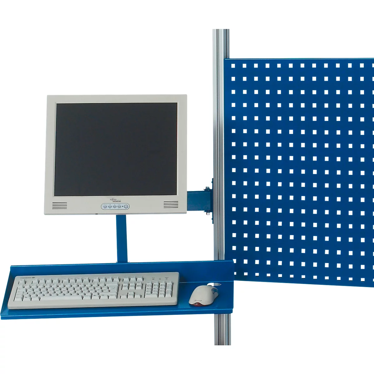 Rau zwenkarm voor werkpleksystemen Series E, met flatscreenhouder, toetsenbord- en muissteun, B 645 x D 330 x H 440 mm, tot 15 kg