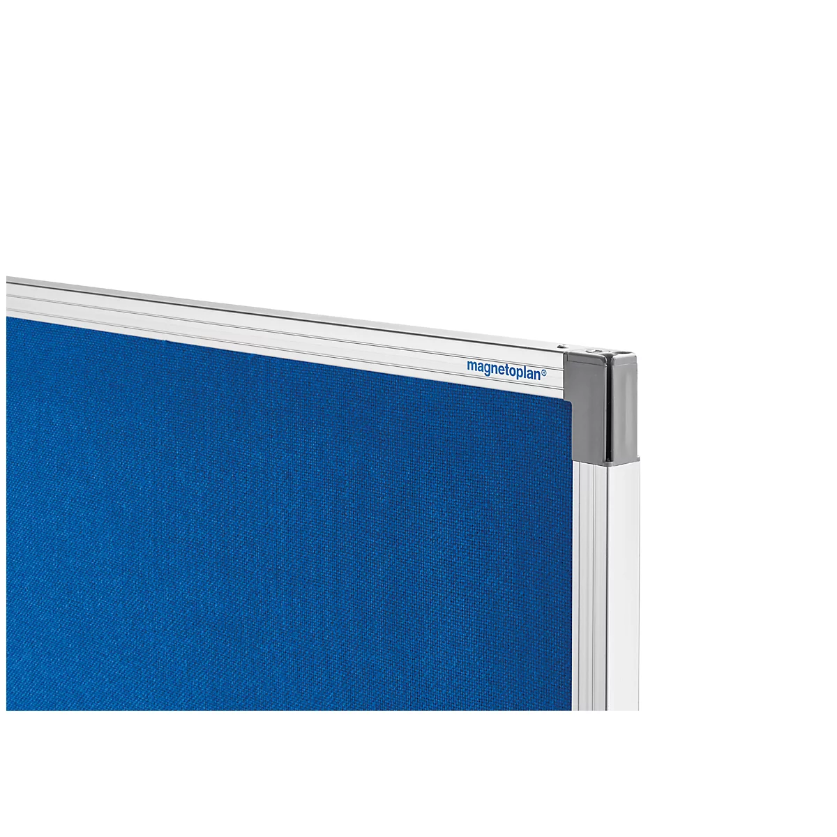 Raumteiler magnetoplan, Textil doppelseitig/Metall, T-Tuss, B 1250 x T 350 x H 1800 mm, taubenblau