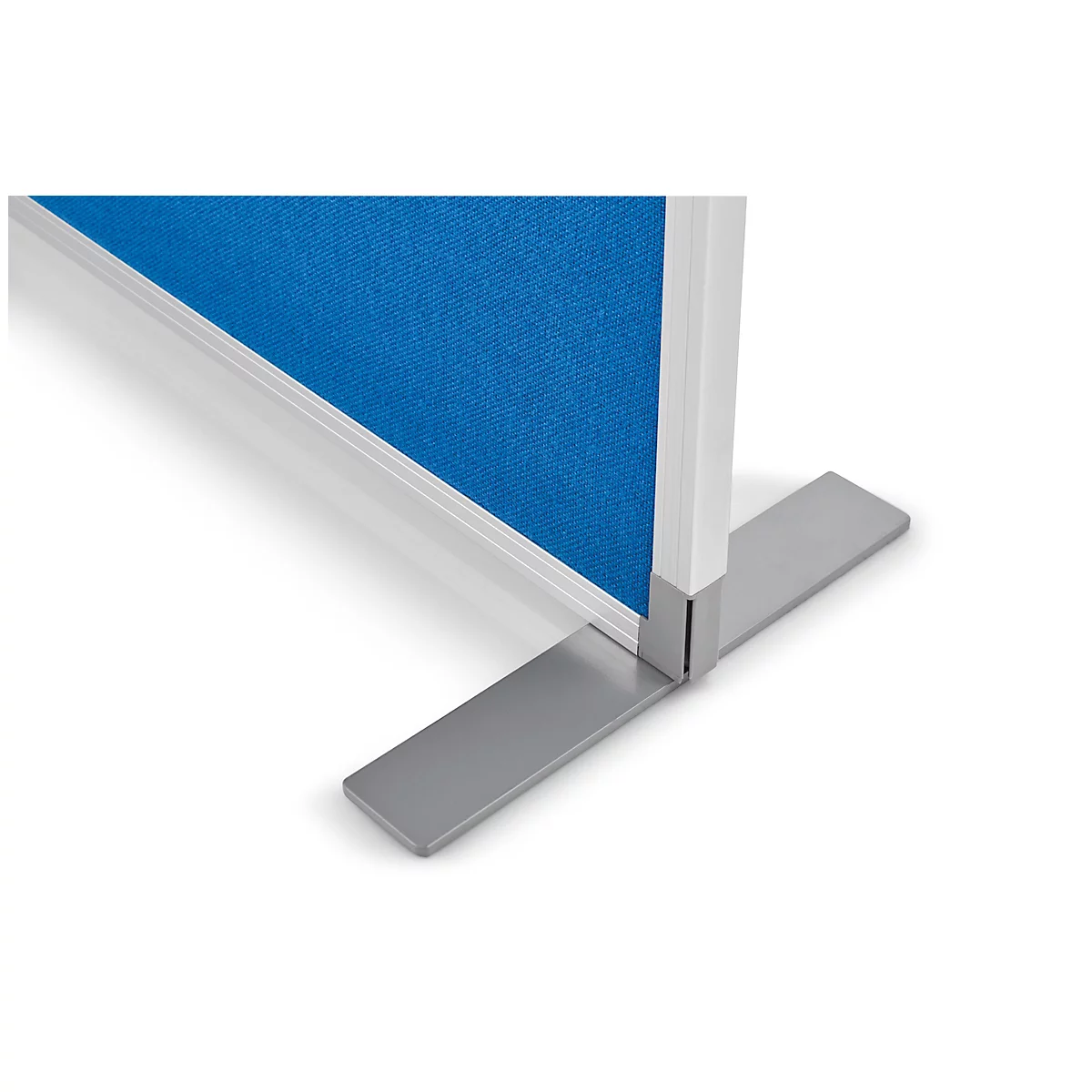 Raumteiler magnetoplan, Textil doppelseitig/Metall, T-Tuss, B 1250 x T 350 x H 1800 mm, taubenblau