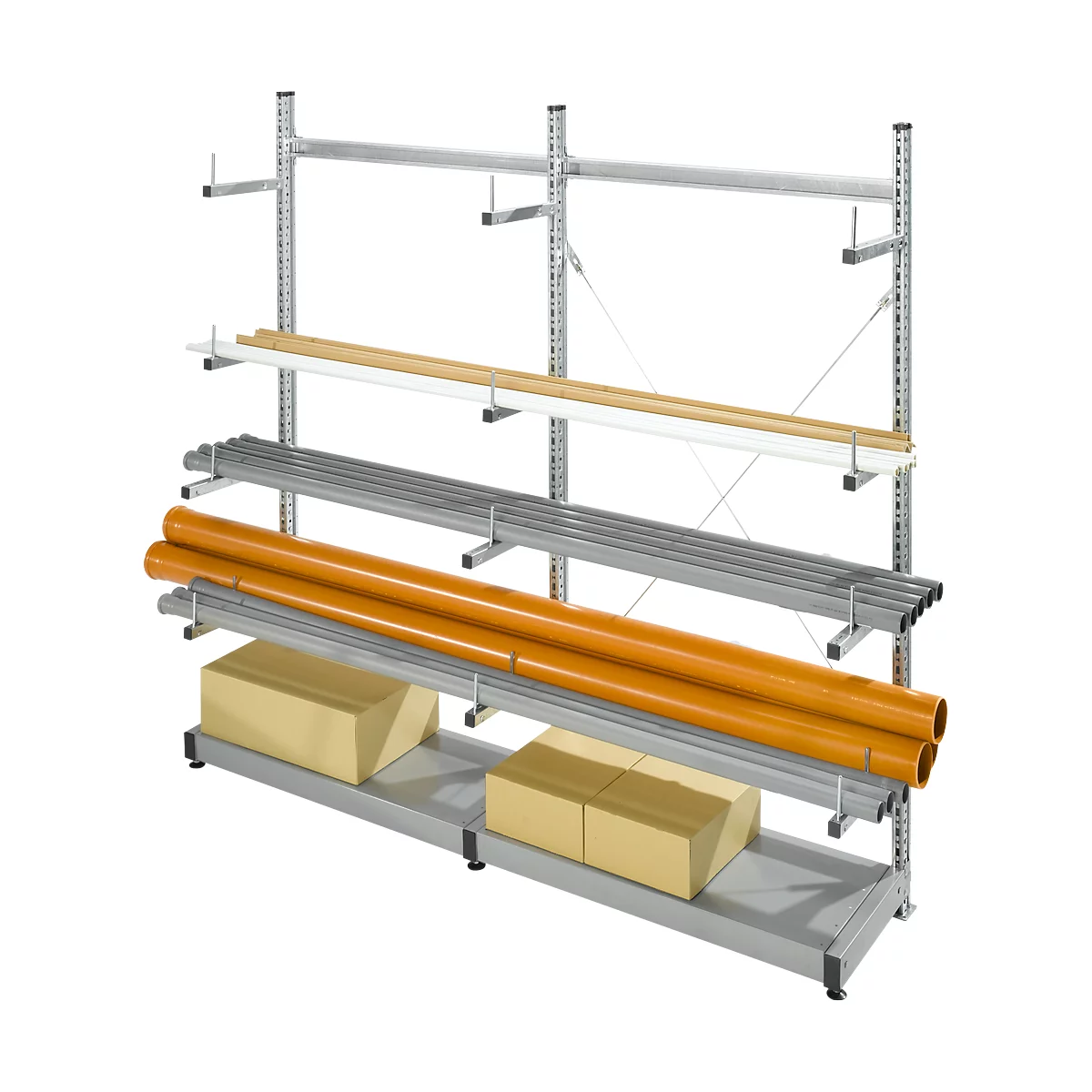 Rayonnage à cantilever KR 3000, baie de base, zinguée
