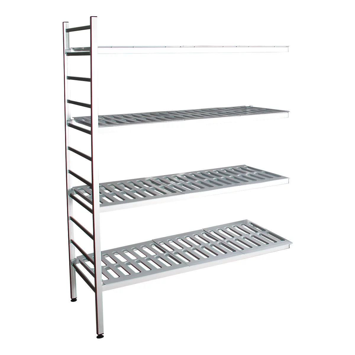 Rayonnage à emboîter aluminium, module d'extension, avec 4 étagères grillagées en plastique, H 1800 x l. 1000 x P 400 mm