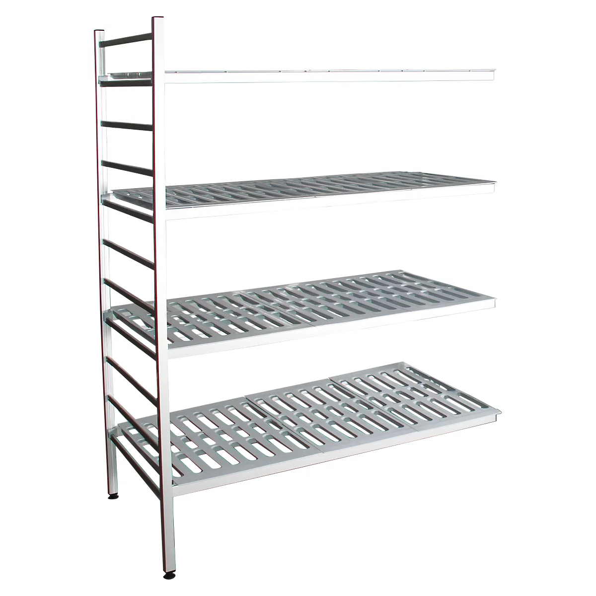 Rayonnage à emboîter aluminium, module d'extension, avec 4 étagères grillagées en plastique, H 1800 x l. 1000 x P 500 mm